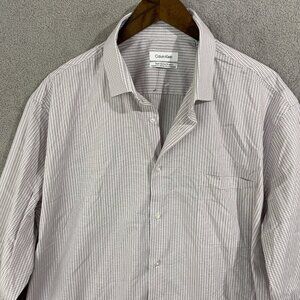 NEW Calvin Klein Mens XL Tech Active Stretch Dress Shirt 17-17.5 Regular Fit